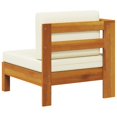 thumbnail image 3 of vidaXL Middle Sofa with 1 Armrest Cream White Solid Acacia Wood, 3 of 4