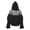 A-Black372, variant on Women Mesh Panel Cropped Hoodie Drop Shoulder Drawstring Hooded Top Stylish Streetwear Layering Hoodies M