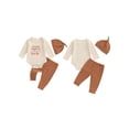 thumbnail image 3 of Aojekbee Baby Boys Outfit, Long Sleeve Letters Print Romper Elastic Waist Pants Hat Halloween Clothes, 3 of 10
