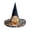 B #008, variant on Halloween Print Halloween Witch Hat for Women Halloween Print Quilted Pointed Tall Wide Brim Costume Wizard Cap Cosplay Party