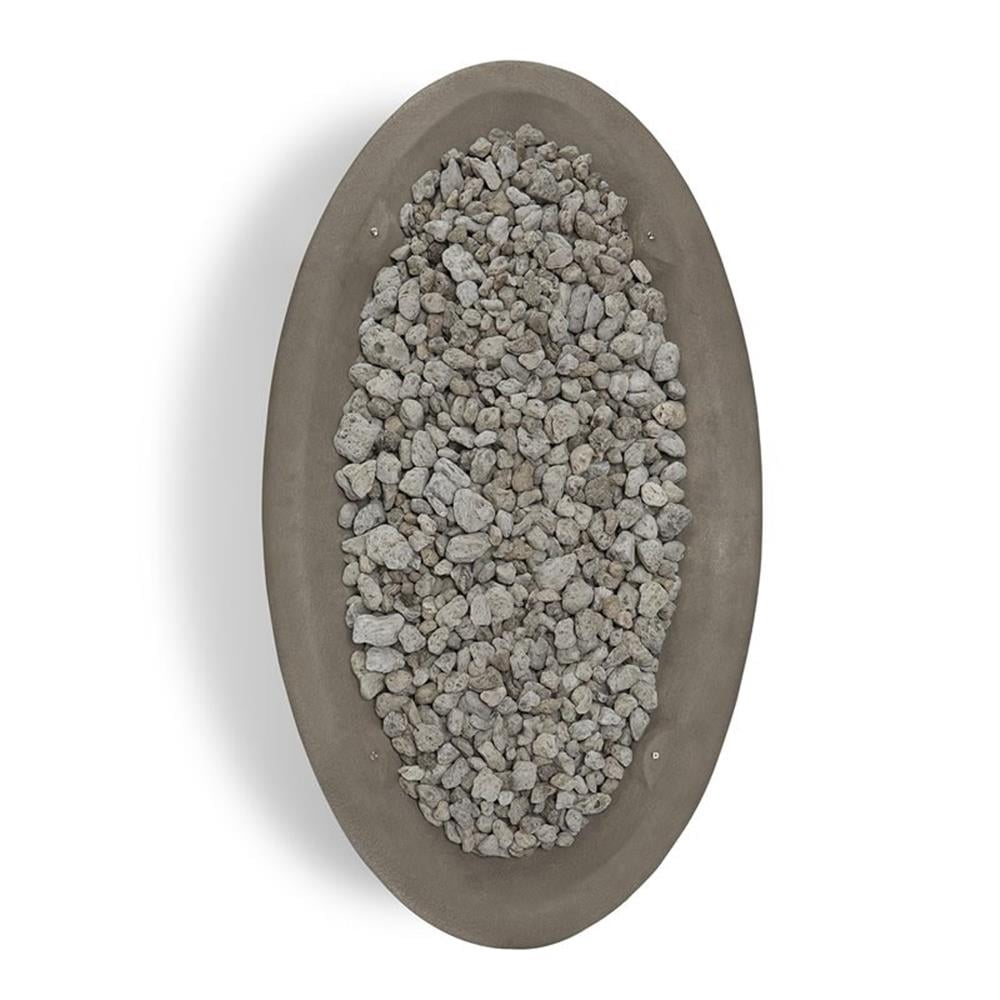 Bowery Hill Contemporary Large Oval LP Metal Fire Bowl in Glacier Gray