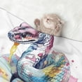 thumbnail image 2 of Pofeuu Watercolor Snake Print Puppy Blanket,Dog Blankets,Pet Blanket Cozy Cat Blankets for Indoor Cats, Fuzzy Pet Blanket for Kitten Doggy Dog Blankets-Medium, 2 of 8