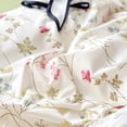 thumbnail image 6 of 3 Pieces Botanical Floral Beige Pink Flower Full Duvet Cover Vintage Style Soft Cotton Garden Floral Aesthetic Bedding Set, 6 of 7