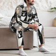 thumbnail image 7 of Saiise Colors Cats Men's Sleepwear Set Lapel Neck Button Down Long Sleeve Top and Pants 2 Piece Pajama Set-X-Large, 7 of 7