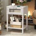 thumbnail image 5 of Nightstand Wooden Bedside Table with Drawer White Night Stands Modern Style Small End Table Side Table with Storage Shelf for Bedroom Living Room, 5 of 6