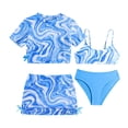 thumbnail image 3 of SHenli Girls Tankini Swimsuits Ruched Side Bikini Top Adjustable Strap Girls Tankini Swimsuit 3-Piece Cutout Girls Bathing Suit&nbsp;size 6, 3 of 6