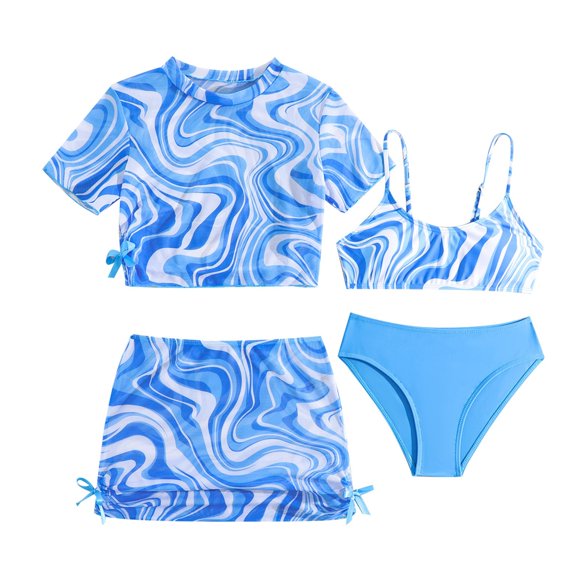 UANWENN Girls Swimwear Bikini Set For 5 9 Years Old Kids Comfortable Beach Swim Suit For Girls Summer Pool Party Outfit Toddler Two Piece Bathing Suit Swimsuit for Kids Girl Racing Swimsuit Size 6