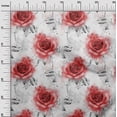 thumbnail image 2 of oneOone Cotton Cambric Dark Peach Fabric Leaves & Rose Watercolor Sewing Fabric By The Yard Printed Diy Clothing Sewing Supplies 56 Inch Wide, 2 of 4