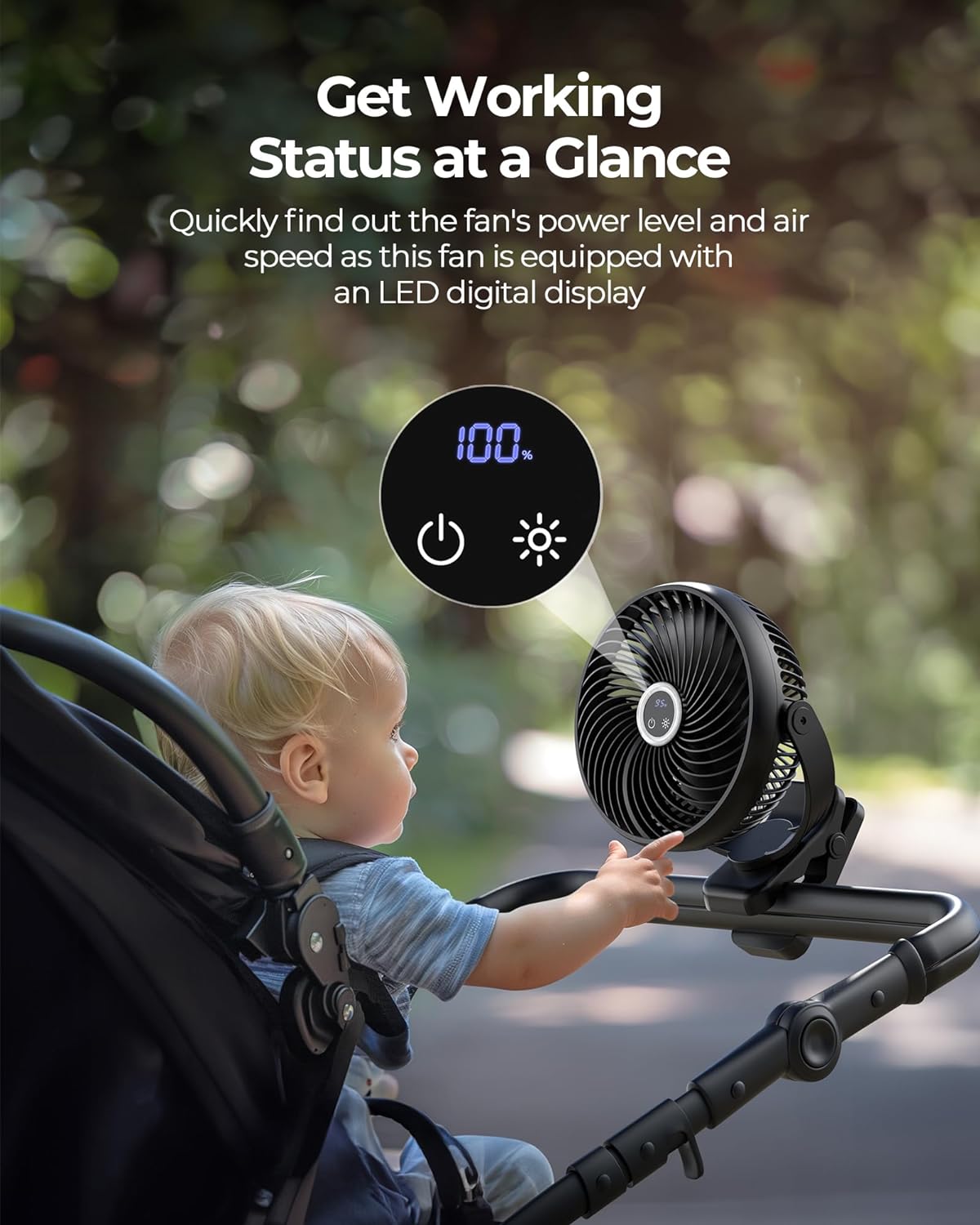 10000mAh Clip on Fan Rechargeable, 8-Inch Battery Operated Desk Fan, USB Fan, 4 Speeds, Strong Airflow, Sturdy Clamp for Golf Cart Office Desk Outdoor Travel Camping Tent Gym Treadmill,Black