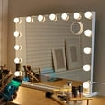 thumbnail image 1 of Fenair Makeup Mirror with Lights and Bluetooth Speaker Support Answer Call Hollywood Vanity Mirror, Touch Screen, 3 Color Modes Frameless Tabletop Mirror with 15 Dimmable Bulbs (White), 1 of 6