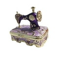 thumbnail image 2 of Máquina de almacenamiento de joyas Máquina de coser Figurina Aleación Atinguidad de la casa Caja del tesoro del tesoro para la estantería de la sala Púrpura, 2 of 10
