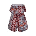thumbnail image 5 of Shadoumai Women Off Shoulder Romper Strapless Floral Print Striped Beach Shorts Jumpsuit, 5 of 10