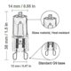 thumbnail image 2 of Lot Of 10 G9 Bulb 33w Warm White, Halogen G9 For Oven Tolerance Of 300c, G9 Filament Capsule Bulbs 420lm 230v, 2 of 5