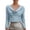 Light Blue, variant on Cotton Shirts for Women Pack Ash Grey Partial Snap V Neck Relaxed Multipack Pullover Shirt White M