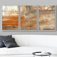 thumbnail image 3 of wall26 Framed Canvas Print Wall Art Set Gray &amp; Orange Paint Smudge Strokes Abstract Shapes Illustrations Modern Art Bohemian Multicolor Ultra for Living Room, Bedroom, Office - 16"x24"x, 3 of 5