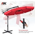 thumbnail image 6 of ABCCANOPY 9 FT Cantilever Offset Hanging Patio Umbrella With Scalloped Edge for Garden, Backyard, Pool and Beach,12+ Colors(Red), 6 of 8