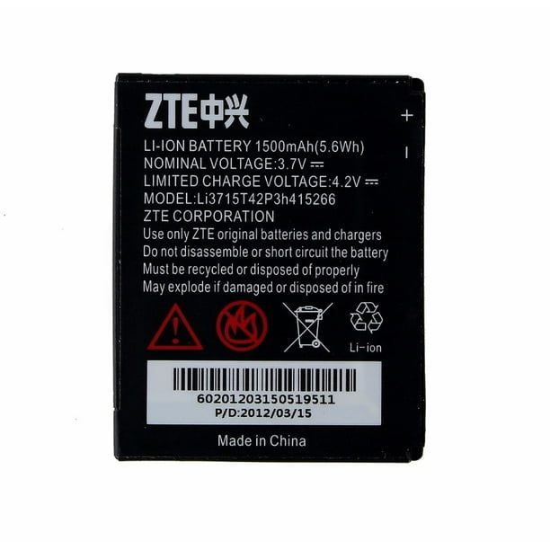ZTE Rechargeable 1500mAh OEM Batterie (Li3715T42P3H415266) Avail Z990 N780 V881
