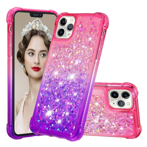 Funda para iPhone 11 PRO Transparente con Brillos Carcasa Protectora Antigolpes con Glitter Brillante