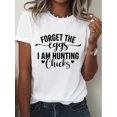 thumbnail image 1 of Women's Easter Bunny Graphic T-Shirt - "Forget the Eggs, I'm Hunting Chicks" Design, Casual Short SlCamisetas de verano para mujer, manga corta, cuello redondo, casual, lindo, con gráficos, camisetas, 1 of 8
