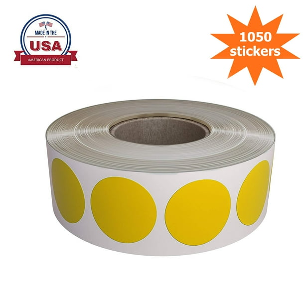 Yellow Dot Labels Stickers for color coding on rolls Permanent