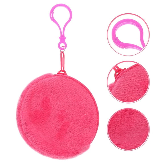 SOPOTUTU 3pcs Mini Round Bag Plush Assorted Color Women Back to School