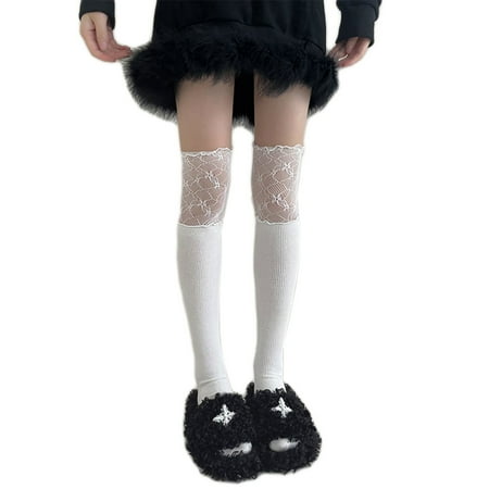 

FAIOIN Women s High Knee Socks Over High Knee Socks for Extra Long Thigh High Socks Cotton Long Tube Stockings Thermal Boot Soc