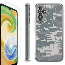 For Samsung Galaxy A36 5G Phone Case Cover, Shockproof Bumper Hybrid Case with Tempered Glass Screen Protector, by OneToughShield - Digital Camo
