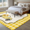thumbnail image 4 of 5'x7' Area Rugs for Living Room Bedroom, Yellow Truck Washable Rug Carpet Runner Indoor Outdoor, Spring Bees Honey Daisy Buffalo Plaid Non Slip Floor Mats Area Rug for Kitchen, Nursery, 4 of 8