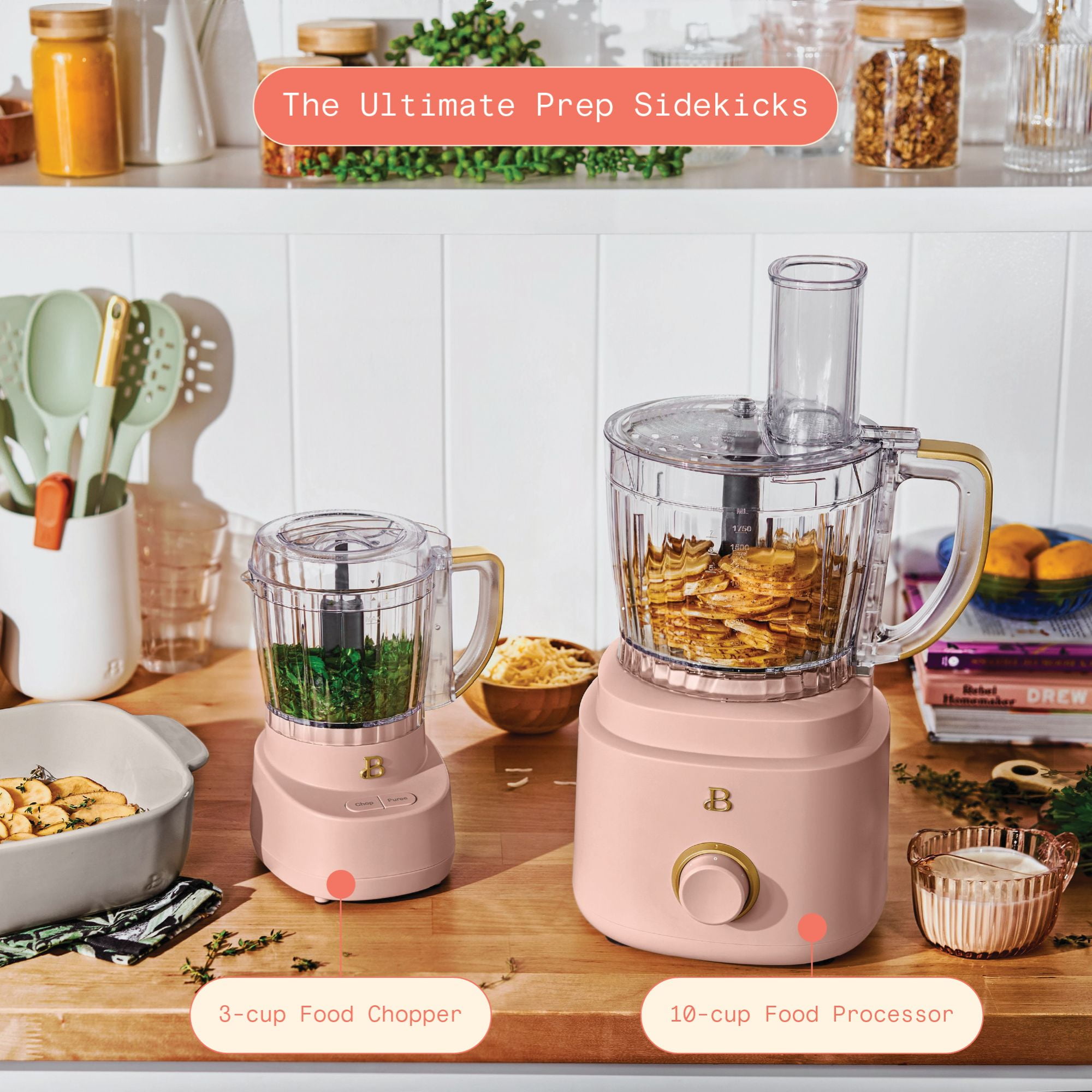 Beautiful 3-Cup Food Chopper, Rose by Drew Barrymore