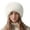 Beige D, variant on Women's Warm Winter Bucket Hat Plush Fluffy Faux Fur Russian Ushanka Snow Hat Luxury Fuzzy Furry Bucket Hat White