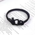 thumbnail image 4 of Nautical Bracelet Handmade Nautical Men's Bracelet with Black Titanium Steel Shackle Men's Rope, 4 of 5