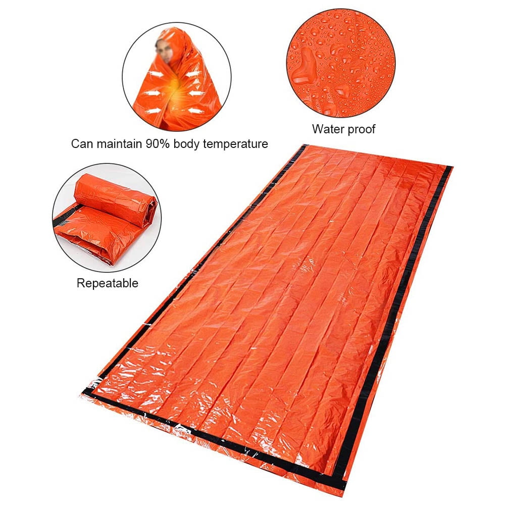 Sac de couchage de survie d'urgence Isolation thermique Film aluminium PE Sac de survie Bivouac avec sac de rangement pour - Sport