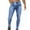 Light Blue, variant on QHFBli Mens Jeans Slim Fit Distressed Blue Stretch Buckle Tapered Leggings Long Denim Light Washed Jeans