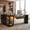 Black+Rustic Brown, variant on Advwin Modern 74.4" L-Shaped Executive Desk with Glass Display Cabinet & Power Outlet, Large Luxury Office Desk Corner Workstation with File Drawer & LED Light, Black+Brown