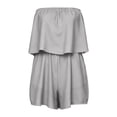 thumbnail image 5 of Women Rompers for Summer Dressy Strapless Romper Ruffle Shorts Jumpsuit Trendy Vacation Beach Outfits XS-5XL (Grey,XL), 5 of 5