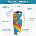 thumbnail image 2 of Yayeee 30oz Double-Wall Insulated Stainless Steel Tumbler with Handle Bottle, Rainbow with Stars, 2 of 8