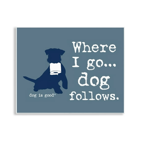 Stupell Industries Where I Go Dog Follows Animals Painting Unframed Art Print Wall Art, 14 x 11