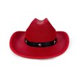 thumbnail image 2 of RUINIXCW Western Toddler Baby Girl Boy Cowgirl Hat Kids Cowboy Hat Felt Wide Brim Hats with Star Leather Belt Dessy Hats Themed Party Cap with String Wedding Party Costume, 2 of 9