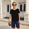 thumbnail image 4 of Hiijoy Little Boys Short Sleeve Polo Shirt Casual Summer Breathable Shirt, Sizes 5-6, 4 of 4