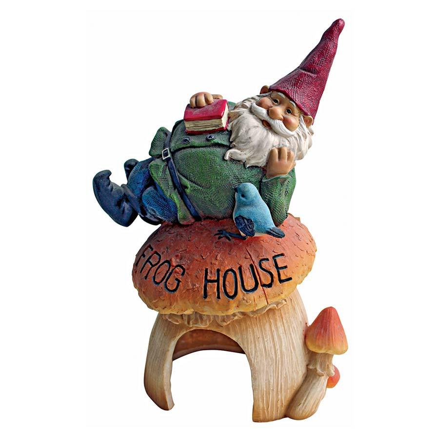 Gnome Frog House Garden Statue