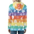 thumbnail image 2 of Renewold Rainbow Stripes Zipper Hoodie with Hood Women Casual Long Sleeve Sweatshirt Activewear Valentine's Day Heart Long Sleeve Recreation Jackets Size S, 2 of 6
