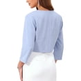 thumbnail image 3 of INSPIRE CHIC Women's Formal Bolero for Evening Dresses Half Sleeves Open Front Cocktail Shrugs M Light Blue, 3 of 5