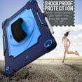thumbnail image 6 of iPad 10.2-inch 2020/2019 Case with Soft Screen Protector, Dteck 3 in 1 Hybrid Rugged Shockproof Kickstand Case with 360 Rotating Hand Strap, Shoulder Strap for iPad 8th Gen/iPad 7th Gen, Navy/Blue, 6 of 6