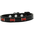 thumbnail image 1 of Red Bone Widget Dog Collar Black Size 12, 1 of 1