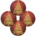 thumbnail image 2 of GZHJMY Golden Christmas Tree Round Placemats 15.4in, Washable Heat Resistant Table Mats for Dining Tables Kitchen Wedding Party Decoration Plate Mats Set of 4 Table Mat, 2 of 7