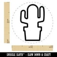thumbnail image 2 of Cactus in Pot Outline Self-Inking Rubber Stamp Ink Stamper - Blue Ink - Mini 1/2 Inch, 2 of 7
