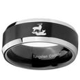 thumbnail image 2 of Tungsten Deer Hunting 8mm Brushed Black 2 Tone Beveled Edges Men Ring, 2 of 2