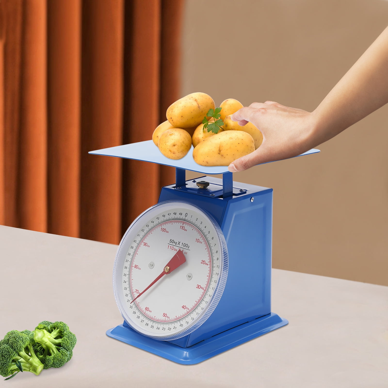 Wildnix Mechanical Scales, High-Quality Iron Construction, Dual-Scale Dial, 110 lbs Capacity, Accurate 0.1kg/0.22lbs Measurements, Easy to Clean, Compact and Portable Design