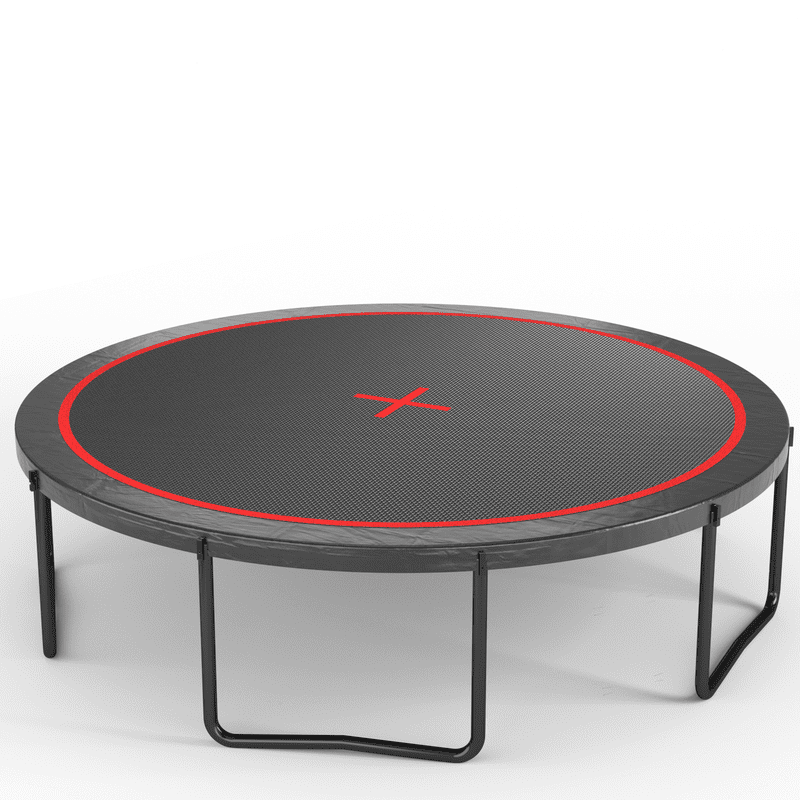 12FT Round Trampoline with Safety Enclosure Net & Basketball Hoop, Outdoor Backyard Trampoline for Kids, Black