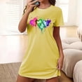 thumbnail image 2 of JIUKE Nightgown for Women Short Sleeve Graphic Printed Sleepwear Nightshirt Round Neck Nightdress, 2 of 5